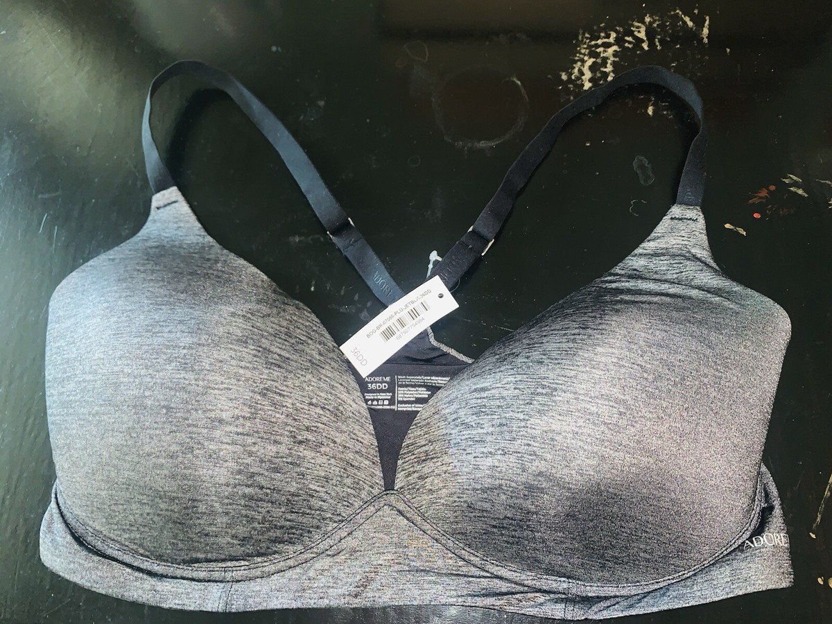 NWT Adore Me Gray Sports Bra with Adjustable Straps Size 36DD