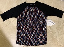 Lularoe Kids Shirt Sloan Ragland Black Multicolor size 6 New With Tags