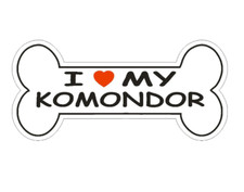 3" love my komondor dog bone bumper sticker decal usa made