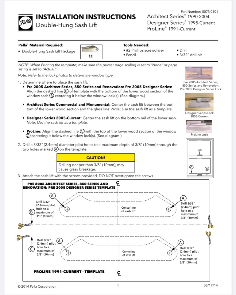 10 Ten Pella Double Hung Sash Lift - White - Image 4 of 4