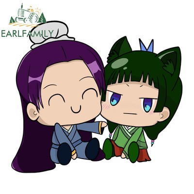 EARLFAMILY 5.1'' Jinshi and Maomao Chibi Anime Car Stickers Bumper Vinyl Decals