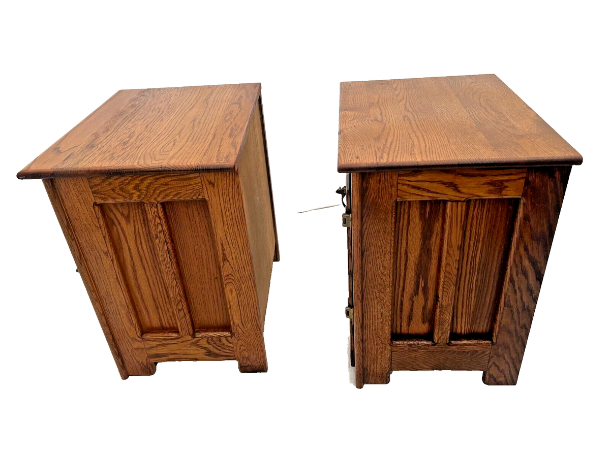 Retro Pair White Clad Cabinets Nightstands Ice Box style by