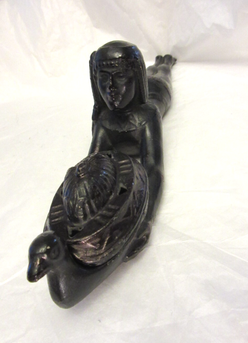 ANTIQUE ART NOUVEAU RONSON METAL WORKS EGYPTIAN CLEOPATRA Nile INCENSE BURNER - Picture 2 of 9