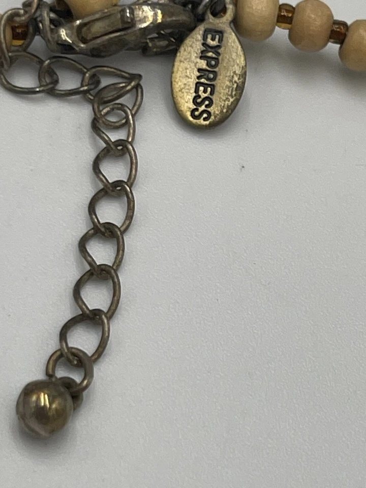 Express Boho Western Hippie Tribal Necklace With Feathers Wood Beads Charms - Image 4 of 4