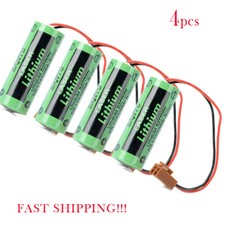 US 4PCS 3V CR17450SE-R / A98L-0031-0012 2500mah PLC Battery For FANUC with Plug