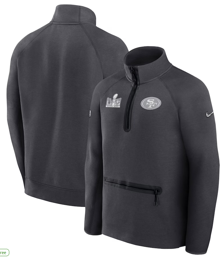 NIKE 49ers Super Bowl LVIII Opening Night Tech Fleece Half-zip