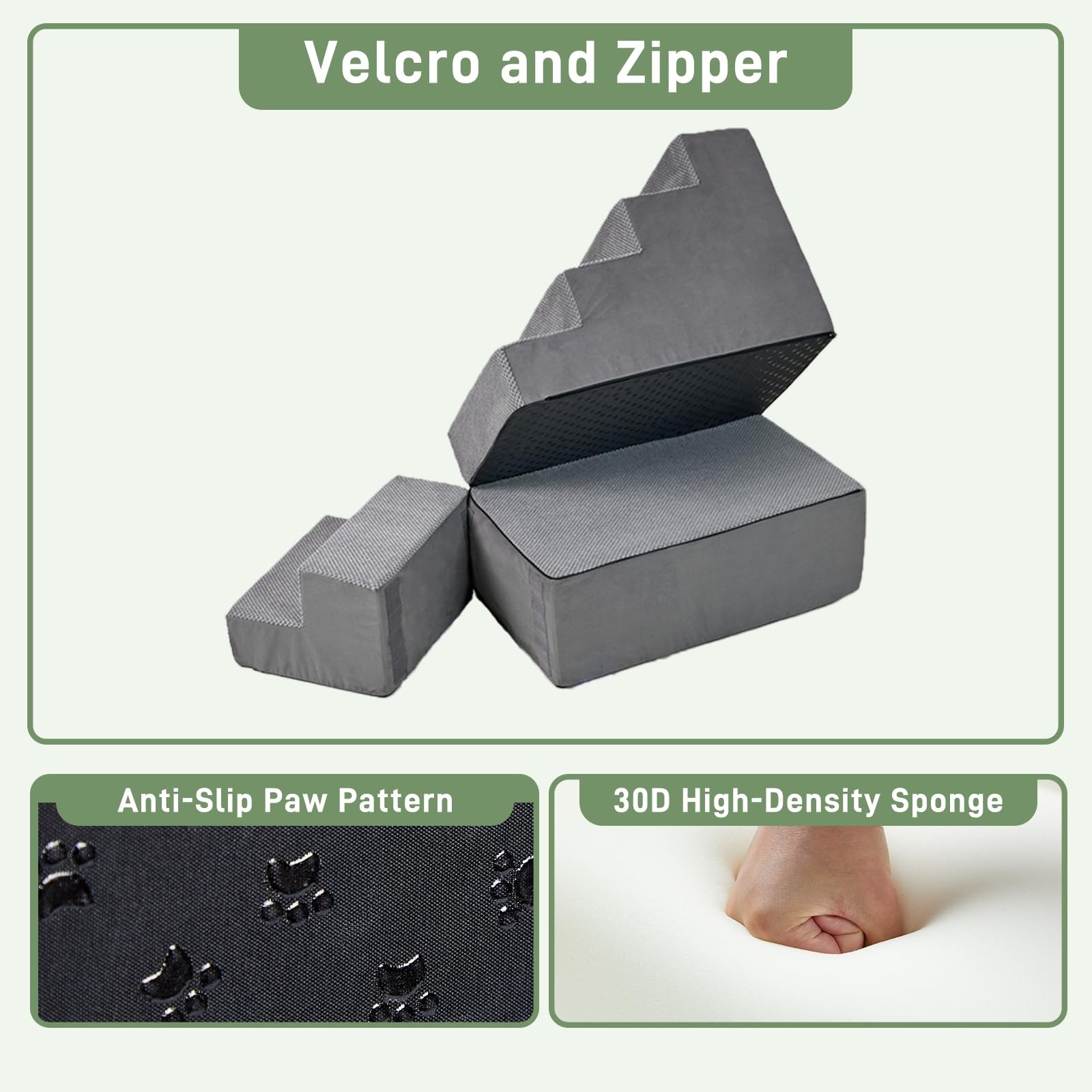 Dog Stairs for High Beds 28-30 inches Tall, 6-Step Dog Stairs for Small Large...