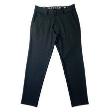 Haggar The Active Series Mens Black Flat Front Dress Chino Pants 32x30