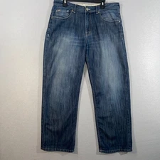 Ecko Unltd Mens Jeans 36x32 Blue Relaxed Fit Straight Denim Baggy Streetwear Y2K