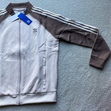 Adidas Originals Women  s Adicolor Classics SST Track Jacket White Brown Large