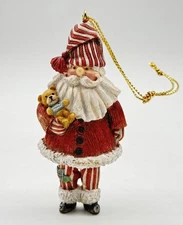 Collectible Lang and Wise Susan Winget Striped Santa Christmas Ornament 1998