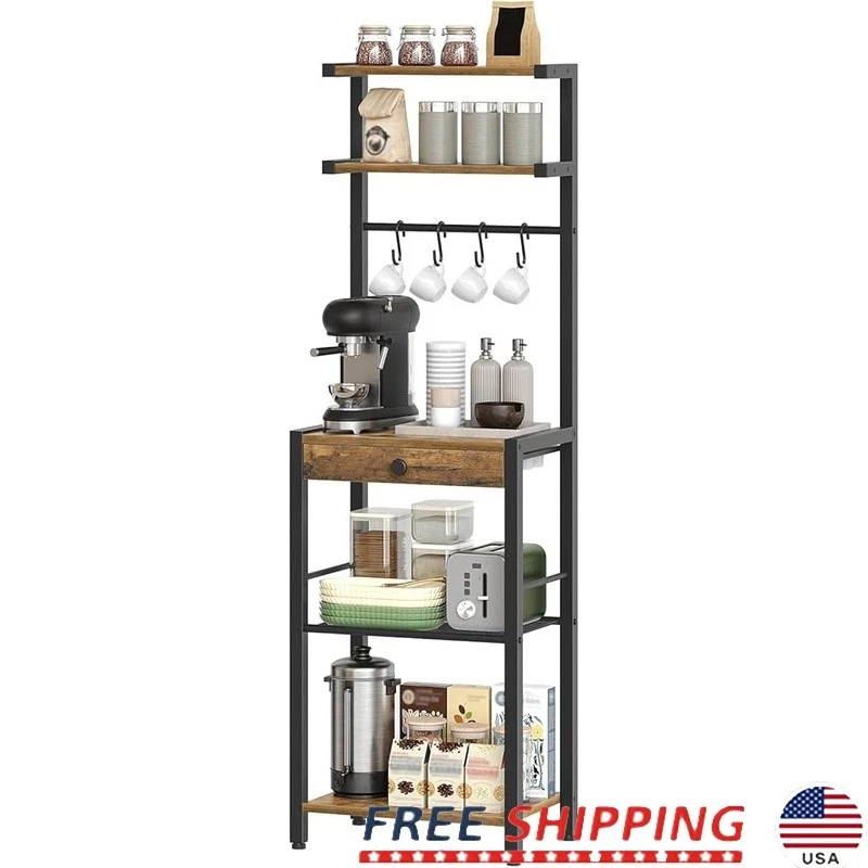 Multi-Tier Coffee Table Storage Rack Kitchen Organizer Appliance Holder Shelves