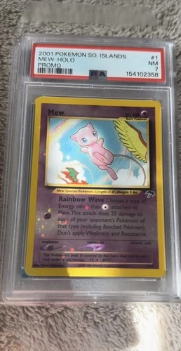 2001 POKEMON SO. ISLANDS MEW-HOLO PROMO #1 NM PSA 7