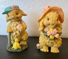 4" Resin Easter Bunny Couple