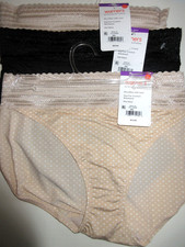 Warners BIKINI 3-Pairs Panties No Pinching dig free Lace 5509 Butter Black 9/2XL