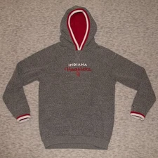 Indiana Hoosiers Hoodie Mens Medium Gray Red NCAA Basketball Champion Pullover