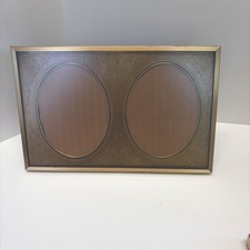 Vintage Double Oval Picture Frame Gold Tone Embossed Ornate Freestanding 8X5”