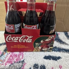 RARE 1997 CHRISTMAS Santa Claus Coca-Cola 6 PACK Sealed NEW Coke Bottles