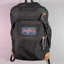 JanSport Black 17" Cool Student Backpack Brown Bottom School Bag Daypack Mens
