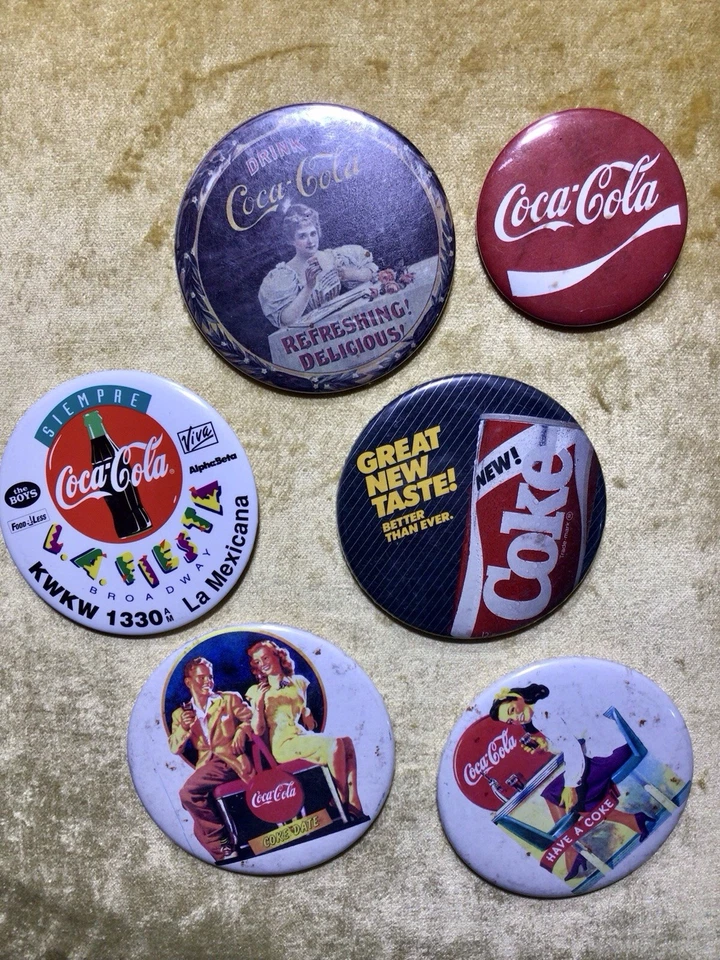 6 Assorted Retro Coca’Cola / Coke Buttons - Image 2 of 4