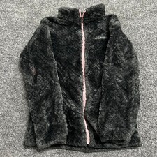 Columbia Fleece Jacket Girls Size M 10/12 Grey Zip High Pile Soft Warm 39196