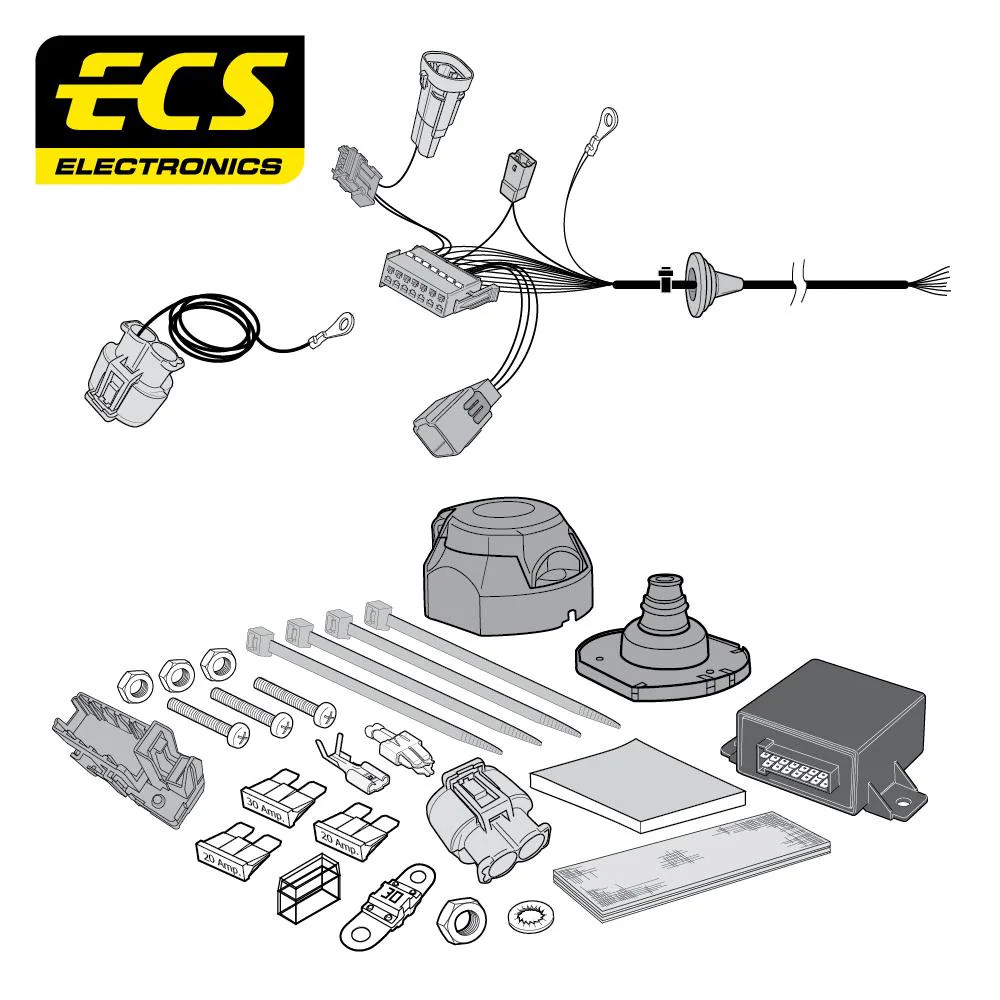 Towbar Wiring Kit 7 Pin PEUGEOT 407 Estate May 2004 - August 2008 PE059B1U