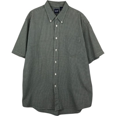 Used 90'S GAP Old Gap seersucker short-sleeved button-down check shirt men's...