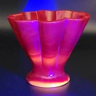 Fenton Art Glass Mandarin Red Slag Vase Cadmium 5" T Cadmium GLOW Orange 1930's