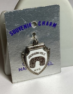 VTG JACKSON HOLE WYO Hard Enamel Travel Souvenir Charm, Card Mount, Never Used