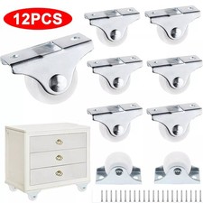 12X Fixed Castor Wheels for Furniture Cabinet Small Casters Non-Swivel 25MM UK