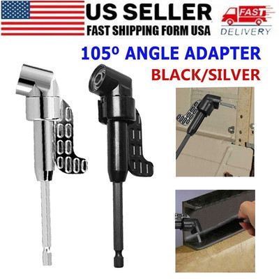 105Degree Right Angle Drill Adapter Flexible Shaft Extension Socket Set 1/4''Hex