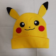 Pokemon Pikachu Cuffed Beanie Knit Hat Yellow Youth Kids Boys Girls One Size