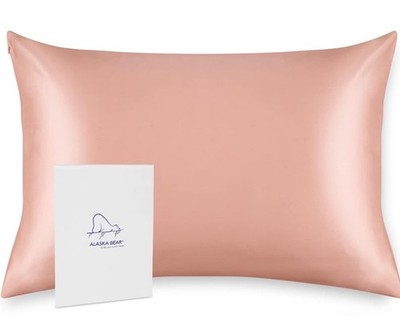 ALASKA BEAR 100% 19 Momme Mulberry Silk Pillowcase Queen Size Dusty Pink