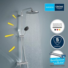Grohe Vitalio Start 250 Thermostatic Shower Set Twin Head Chrome Mixer Cleaning