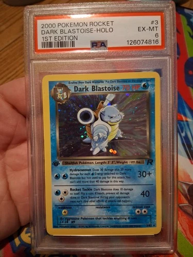 Dark Blastoise-Holo 2000 Pokemon Rocket #3 1st Edition PSA 6 EX-MT