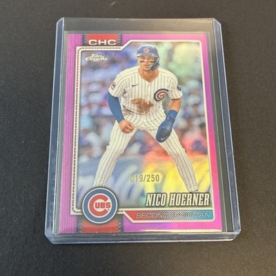 2026 Topps Chrome Nico Hoerner Pink Refractor 19/250 Chicago Cubs #29