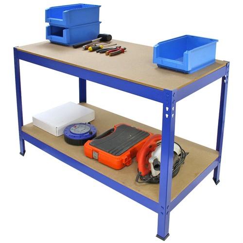 Workbench Garage Table Metal Storage Shelving DIY Tools Heavy Duty Work Bench - Picture 3 of 6