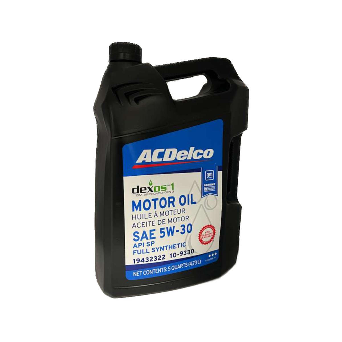 10-9330 (19432322) dexos1 GEN 3 Full Synthetic 5W-30 Motor Oil 5