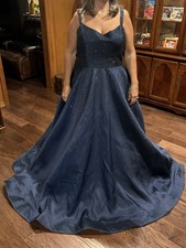 Navy blue Sparkle rhinestone ball gown designed by Sherri Hill Size 20