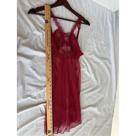 La Perla Red Lace Lingerie Satin Waist Sheer Small 2 Sexy Nighty Dress Babydoll