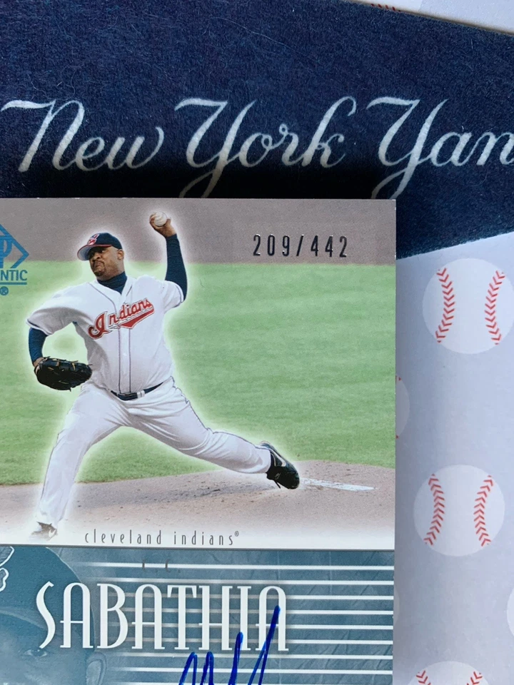 Quirografía auténtica CC SABATHIA AUTO/442 SP 2002 autógrafo certificado patio Foto 4 de 4