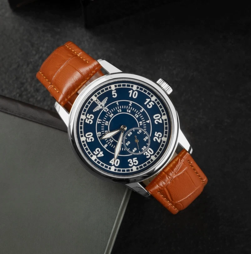 复古 Pobeda 手表 机械航空手腕 俄罗斯 苏联 Zim 罕见 男式 飞行员 — 第 2/4 张图片