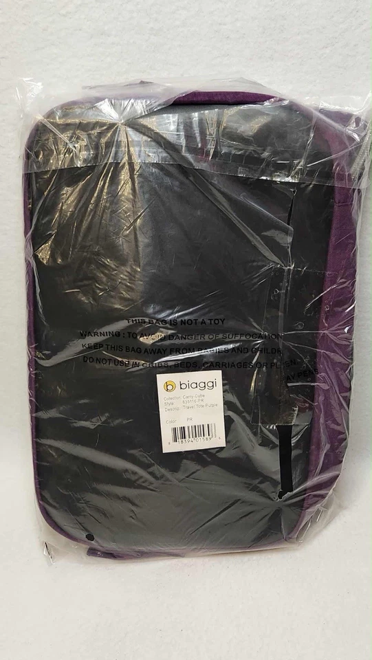 Biaggi Zipsak Boost! Bolsa Tote Roxa Microfold Carry-On Expande para 15"x12"x8" NOVA - Imagem 3 de 4