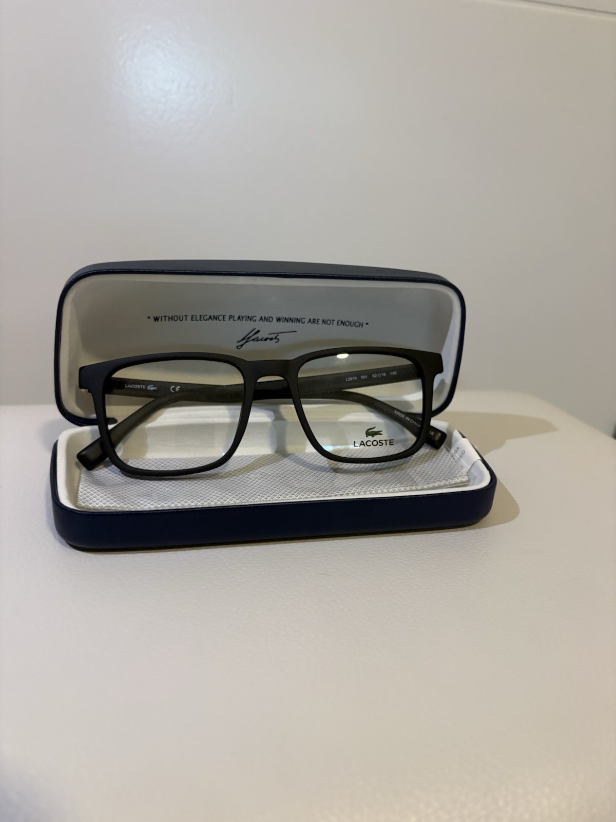 Lacoste Rectangular Eyeglasses Black Frame Size M Medium RX Optical With Case thumbnail 2