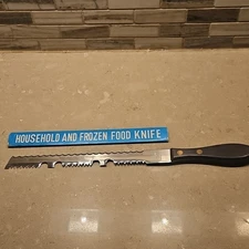 Vtg Stainless Bread Knife, Serrated 8" Blade SWISSLAND PACKING CO Made In Japan