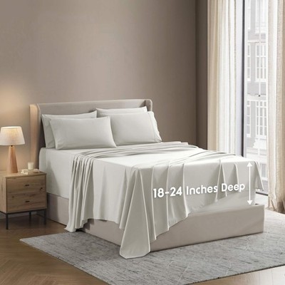 Nestl Extra Deep Split King Sheet Set - 7 Size, 01 - Off White 