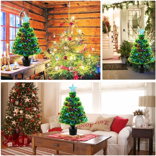 Small Christmas Tree Fibre Optic, 53cm Mini Artificial Xmas Tree, Battery (2) - Picture 8 of 8