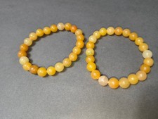 Yellow Aventurine Gemstone Beaded Stretch Bracelet Natural Round Beads 3474