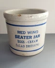 Vintage Antique Red Wing Stoneware Beater Jar Pottery Crock Eggs Cream Dressing