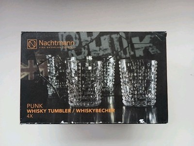 Whiskey Glasses Nachtmann PUNK Clear Raised Diamond Pattern SET of 4